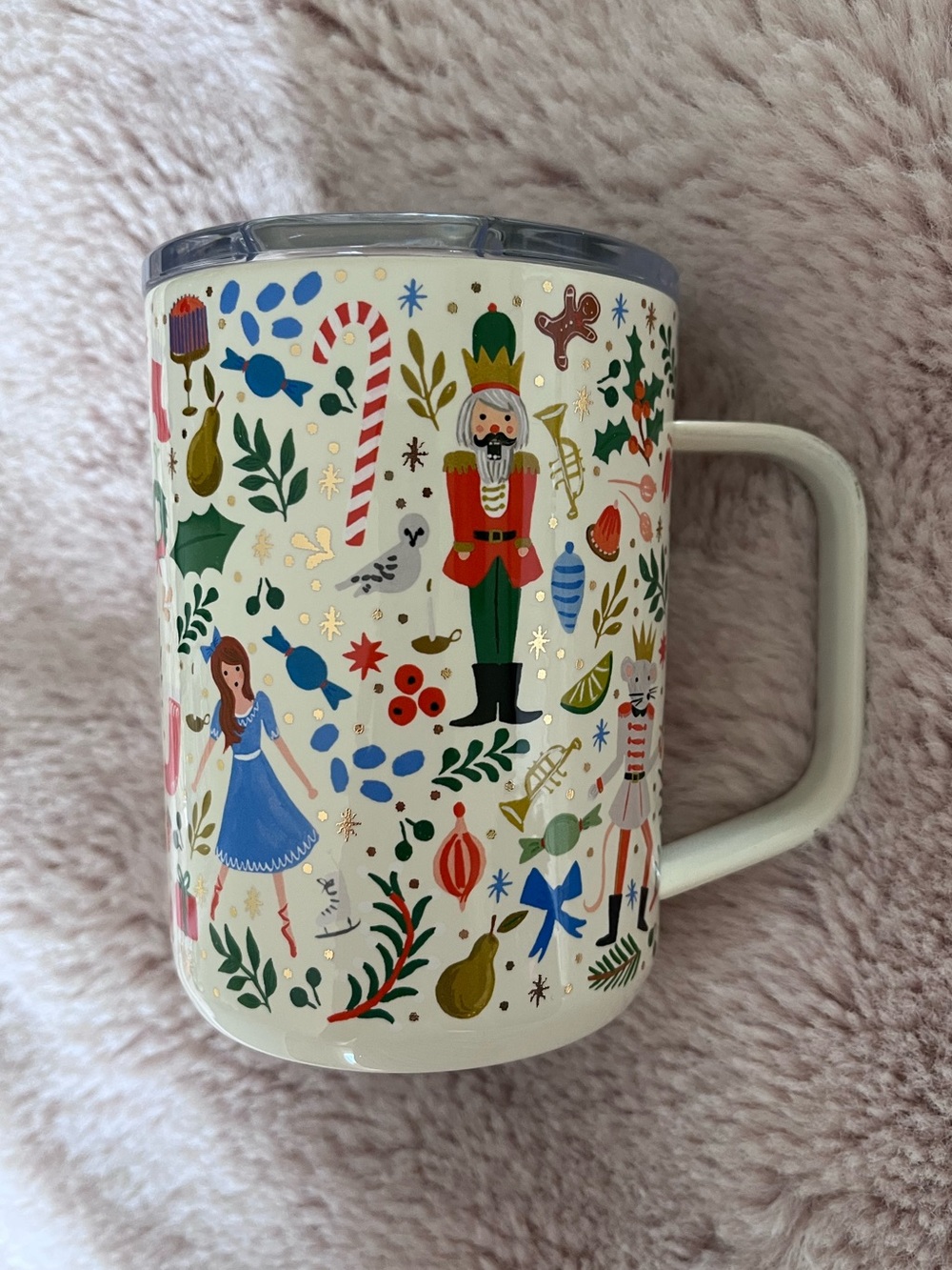 NWT Rifle Paper Co Corkcicle 16oz Nutcracker Ballet Xmas Travel Mug 5” Insulated - Picture 2 of 8